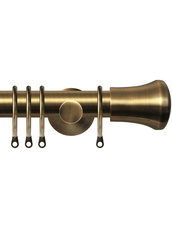 Curtain Rod Antique Brass Effect 29mm (complete set) - Select Size