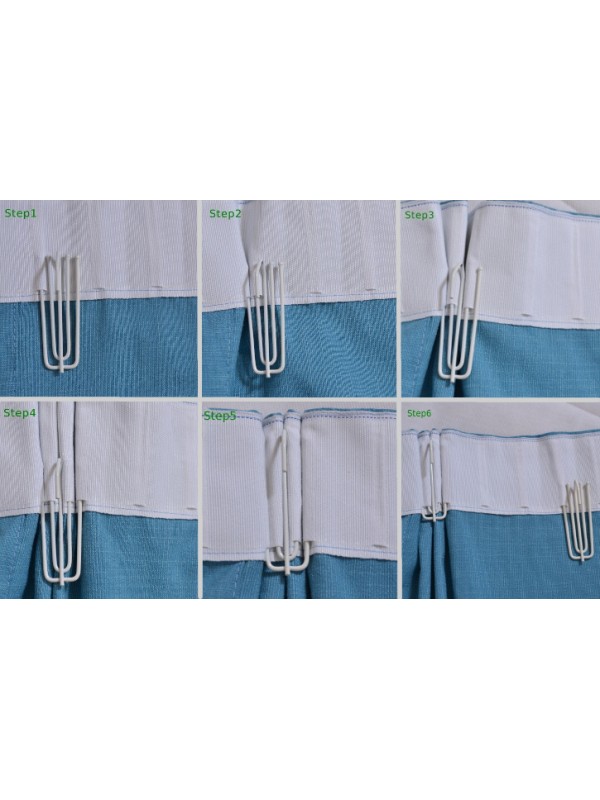 Three Pleat Curtain Hooks - Pack of 100pcs